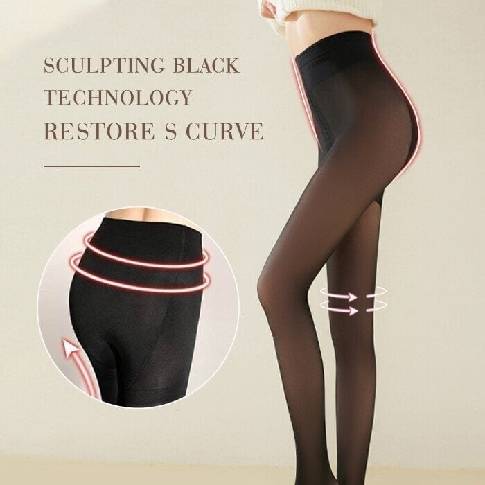 ❄️Winter protection 65% OFF❄️Flawless Legs Fake Translucent Warm Plush Lined Elastic Tights