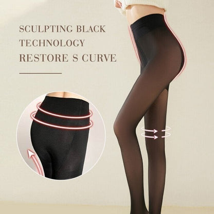 ❄️Winter protection 65% OFF❄️Flawless Legs Fake Translucent Warm Plush Lined Elastic Tights