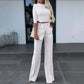 Women's Elegant Crop Top & Wide-Leg Pants Set