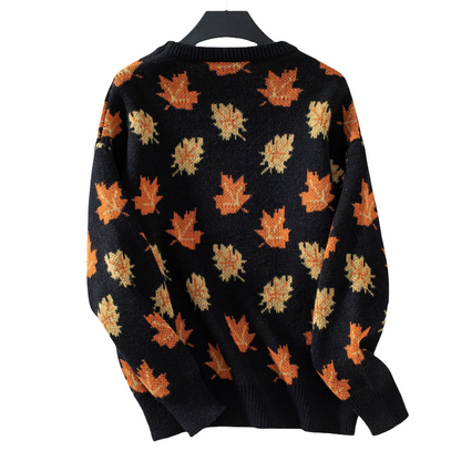 ✨New Arrival✨Women's Casual Knit Sweater with Maple Leaf Pattern