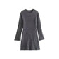 Solid Color Round Neck Knit Long Sleeve Mini Dress