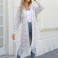 Women’s Elegant Knitted Cardigan Shawl with Tassel Hemline