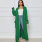 Women's Cable Knit Long Cardigan with Pockets