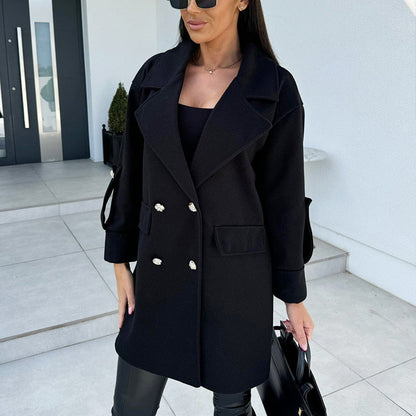 🍂Fall Specials 66% OFF🍂Women's Solid Color Double Breasted Coat