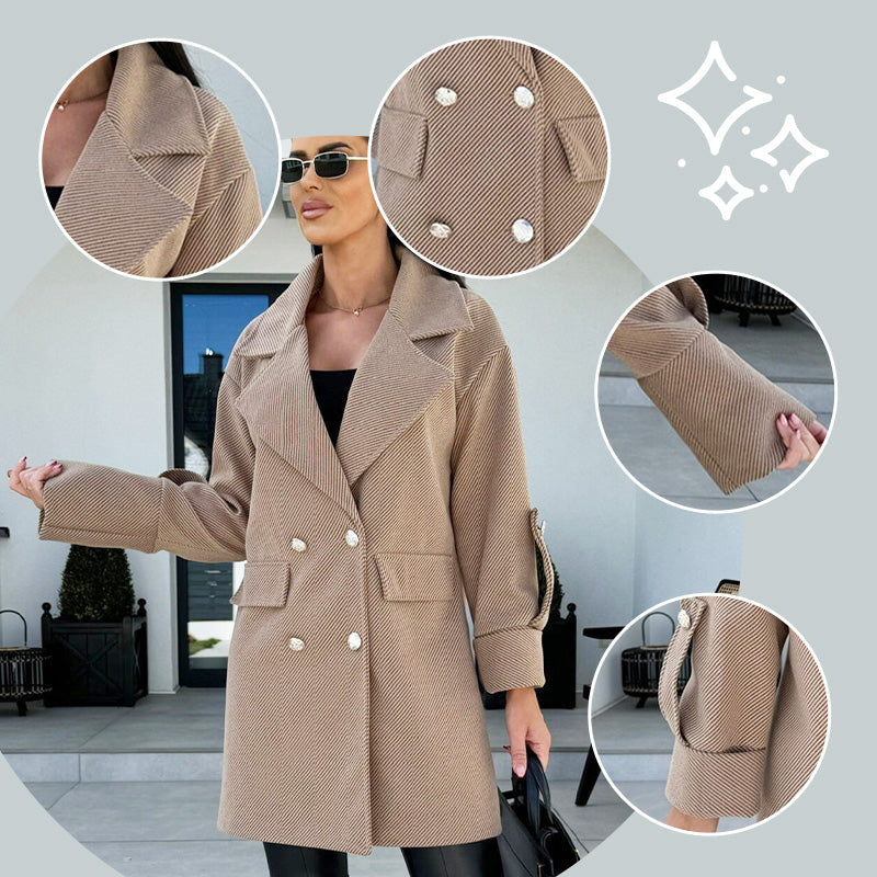 🍂Fall Specials 66% OFF🍂Women's Solid Color Double Breasted Coat