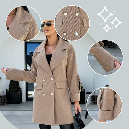 🍂Fall Specials 66% OFF🍂Women's Solid Color Double Breasted Coat
