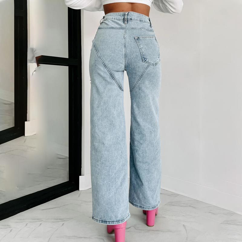 🔥Best Sellers🔥Easy to match, beautiful diamond straight leg jeans