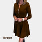 ❤What should I wear tomorrow❤Women’s Elegant Half-zip Round Neck Dress in Solid Color