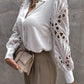 Women's Sexy Lace Hollow Out Long Sleeve Shirt