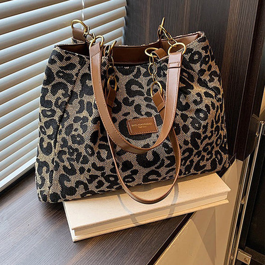 🔥Limited time special offer with a 65% discount🔥-Large Capacity Tote Bag with Leopard Print