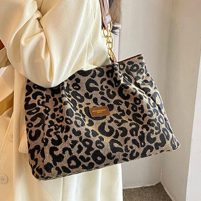 🔥Limited time special offer with a 65% discount🔥-Large Capacity Tote Bag with Leopard Print