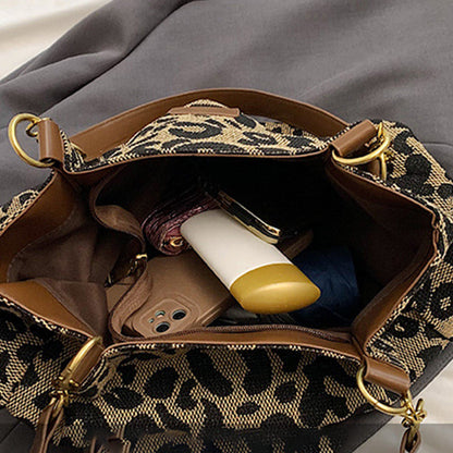 🔥Limited time special offer with a 65% discount🔥-Large Capacity Tote Bag with Leopard Print