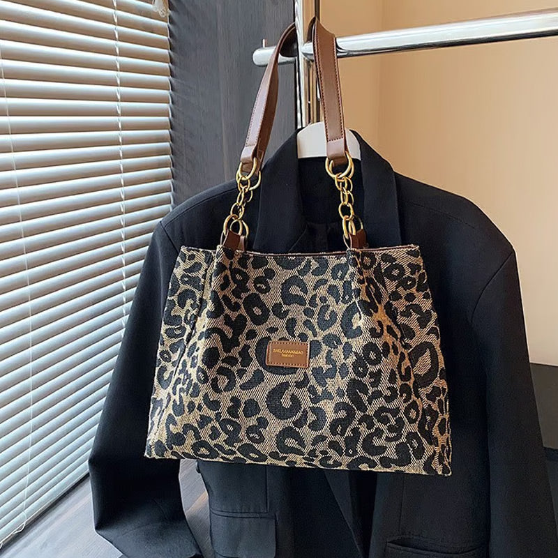 🔥Limited time special offer with a 65% discount🔥-Large Capacity Tote Bag with Leopard Print