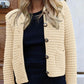 Round neck knitted retro autumn casual cardigan long sleeved shirt