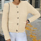 Round neck knitted retro autumn casual cardigan long sleeved shirt