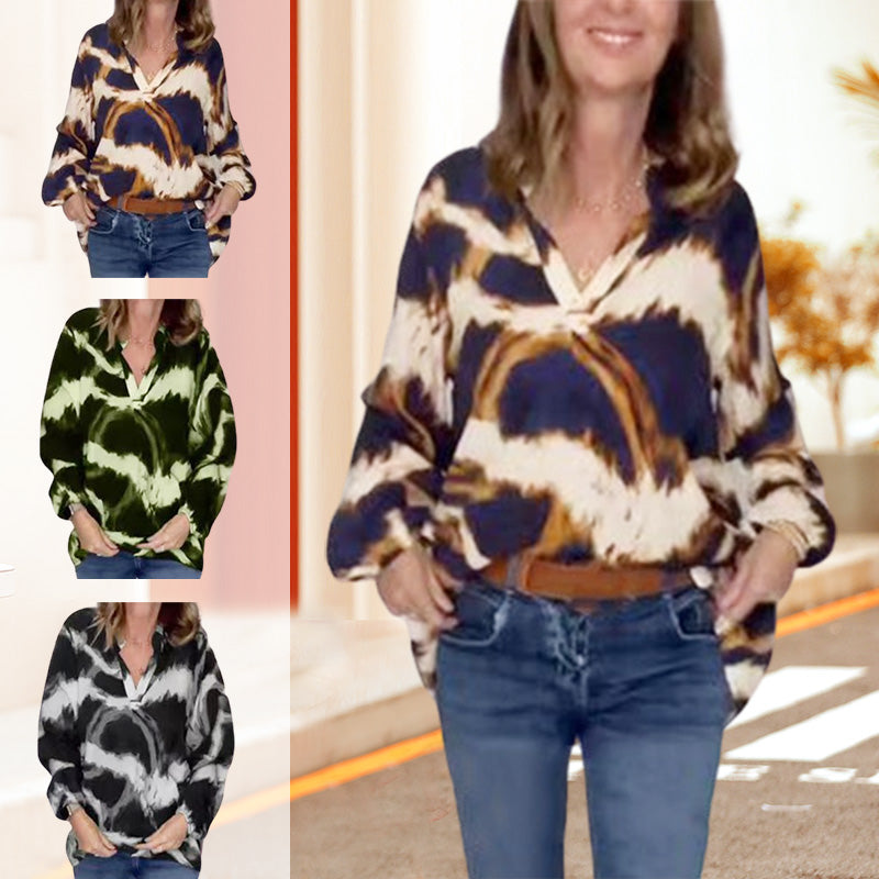 🔥HOT SALES 58% OFF🌷Casual Print V Neck Leopard Blouse