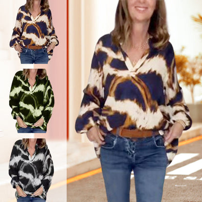 🔥HOT SALES 58% OFF🌷Casual Print V Neck Leopard Blouse