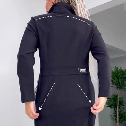 🎅Early Xmas Sales - 50% OFF🎄Women's Long Sleeve Button-Down Slit Dress