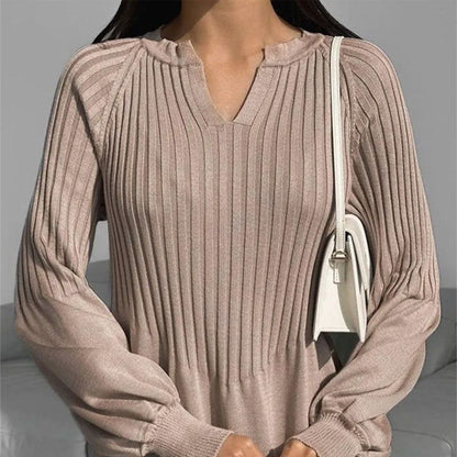 Women's Solid Color Knitted Long-sleeve Maxi Dress