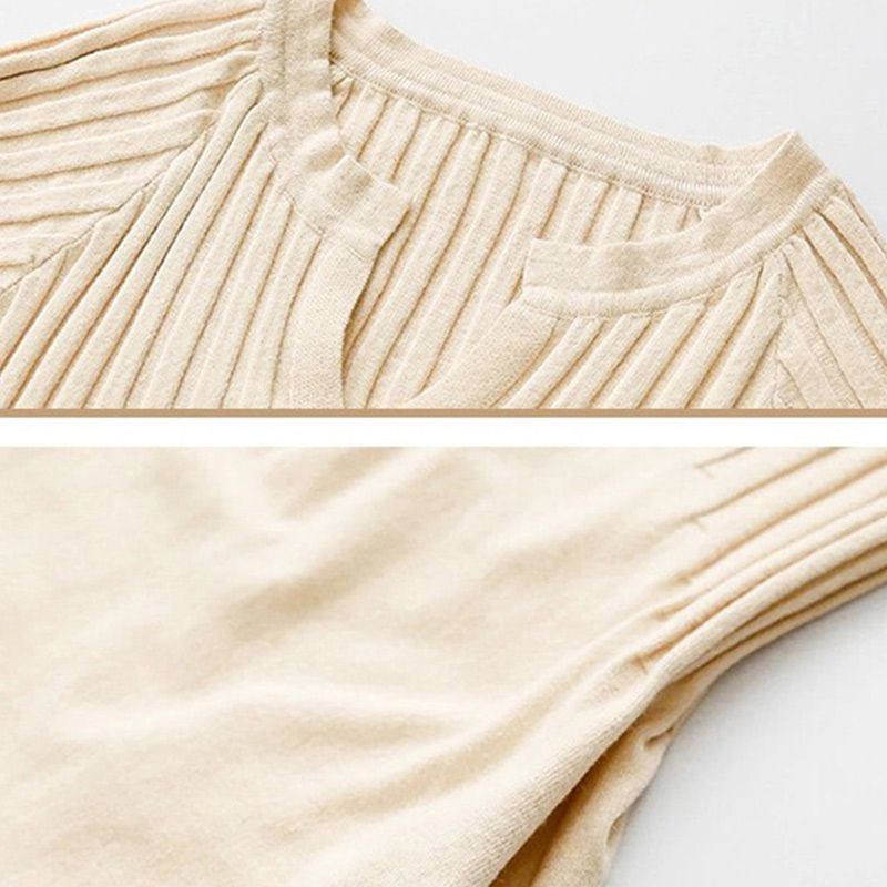 Women's Solid Color Knitted Long-sleeve Maxi Dress