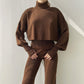 💖What should I wear tomorrow?💖Women's Long-sleeve High Neck Crop Top and Pants Set