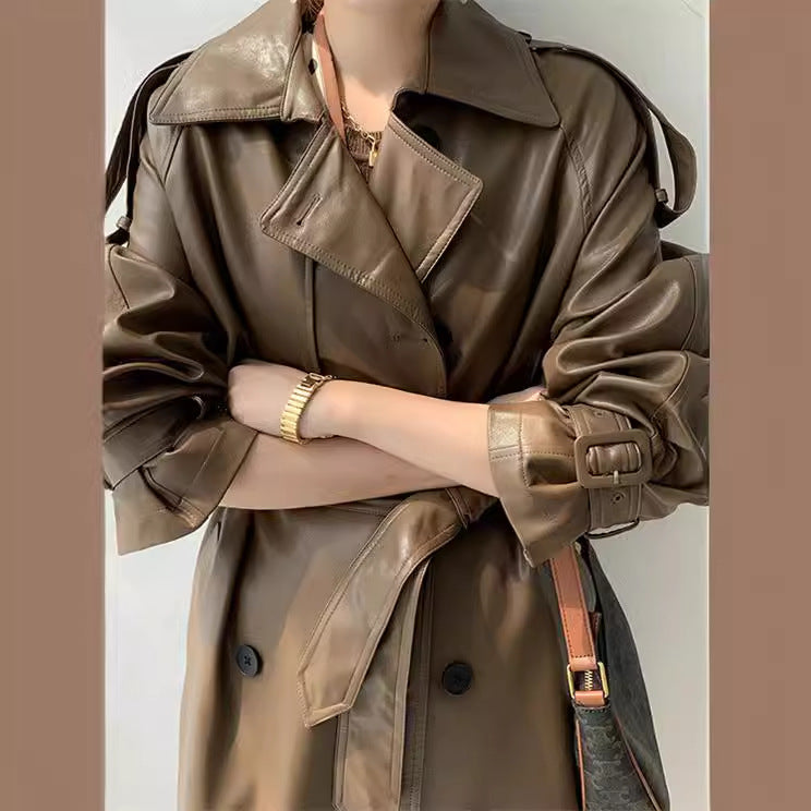 Women's Vintage Leather Coat