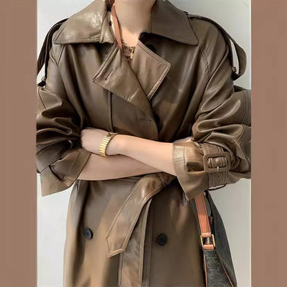 Women's Vintage Leather Coat