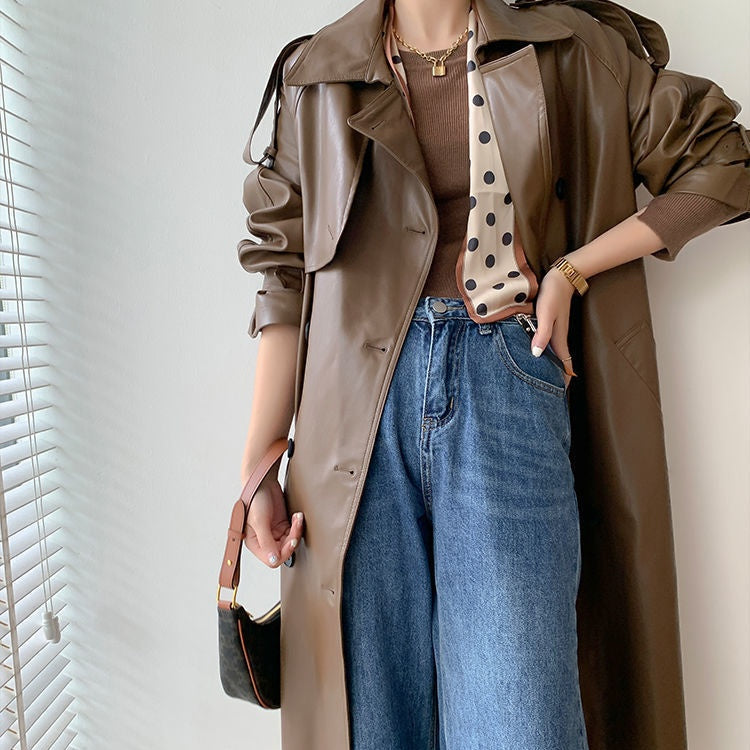 Women's Vintage Leather Coat