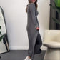 Women’s Stretch Knitted Tank Top High-waist Leggings and Long Cardigan 3-piece Set