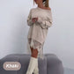 Lace Trim Split Loose Fit Mid-Length Sweatshirt