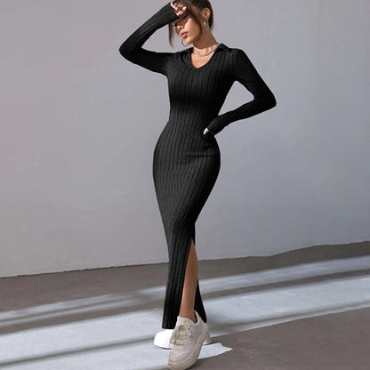 ✨Get 50% off💖V Neck Bodycon Knit Dress