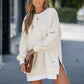 💕What should I wear tomorrow?💕Long Sleeve Pullover Zipper Slit Casual Sweatshirt Dress