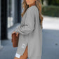 💕What should I wear tomorrow?💕Long Sleeve Pullover Zipper Slit Casual Sweatshirt Dress