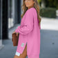 💕What should I wear tomorrow?💕Long Sleeve Pullover Zipper Slit Casual Sweatshirt Dress