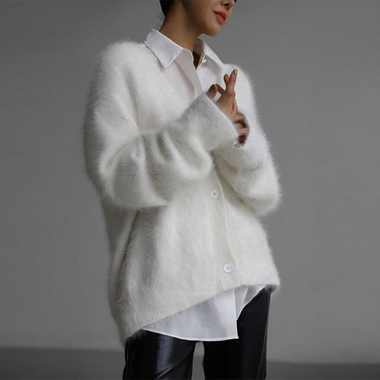 Women's Cozy Fuzzy Knit Cardigan