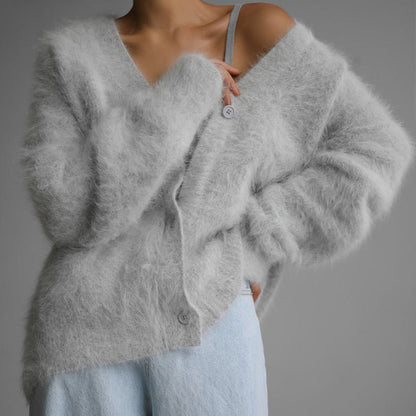 Women's Cozy Fuzzy Knit Cardigan
