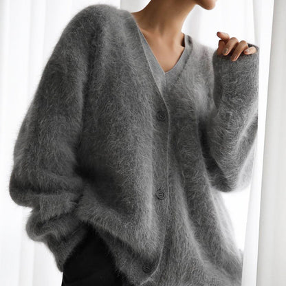 Women's Cozy Fuzzy Knit Cardigan
