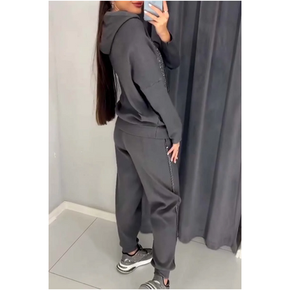 💕2025 HOT SALE💕Women's Hooded Sweatshirt and Cuffed Joggers 2-Piece Set