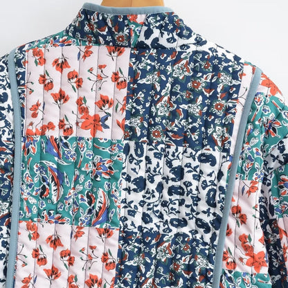 🔥🖤Black Friday Sale:40% OFF🔥Women's Trendy Casual Floral Print Quilted Jacket