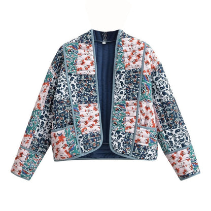 🔥🖤Black Friday Sale:40% OFF🔥Women's Trendy Casual Floral Print Quilted Jacket