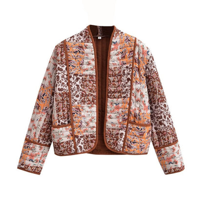 🔥🖤Black Friday Sale:40% OFF🔥Women's Trendy Casual Floral Print Quilted Jacket