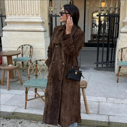 💕What should I wear tomorrow💕Women's warm and comfortable waist tied long jacket