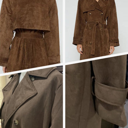 💕What should I wear tomorrow💕Women's warm and comfortable waist tied long jacket