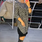 Women’s Lace Trim Leopard Print Dress