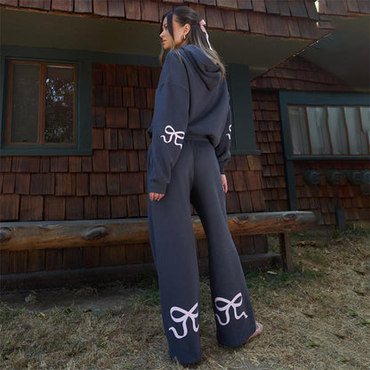 Women's Bow-Trim Hoodie Set