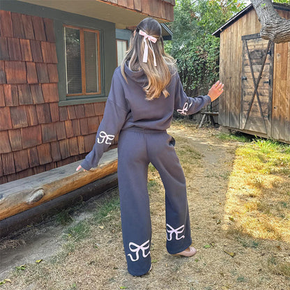 Women's Bow-Trim Hoodie Set