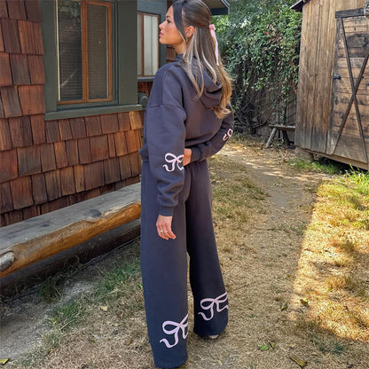 Women's Bow-Trim Hoodie Set