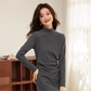 Sexy Solid Color Turtleneck Mini Dress