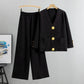 🔥Black Friday Sale 50% OFF🖤Gold Button Soft Knit Trouser Co-Ord