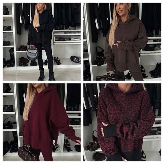 Women's oversized hoodie and leggings set, keeping you beautiful and charming in the cold!